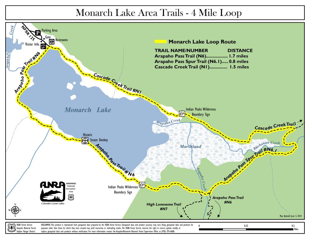 Monarch Lake Loop Train Map