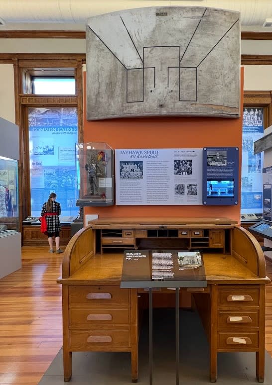 Naismith Desk at Watkins Museum