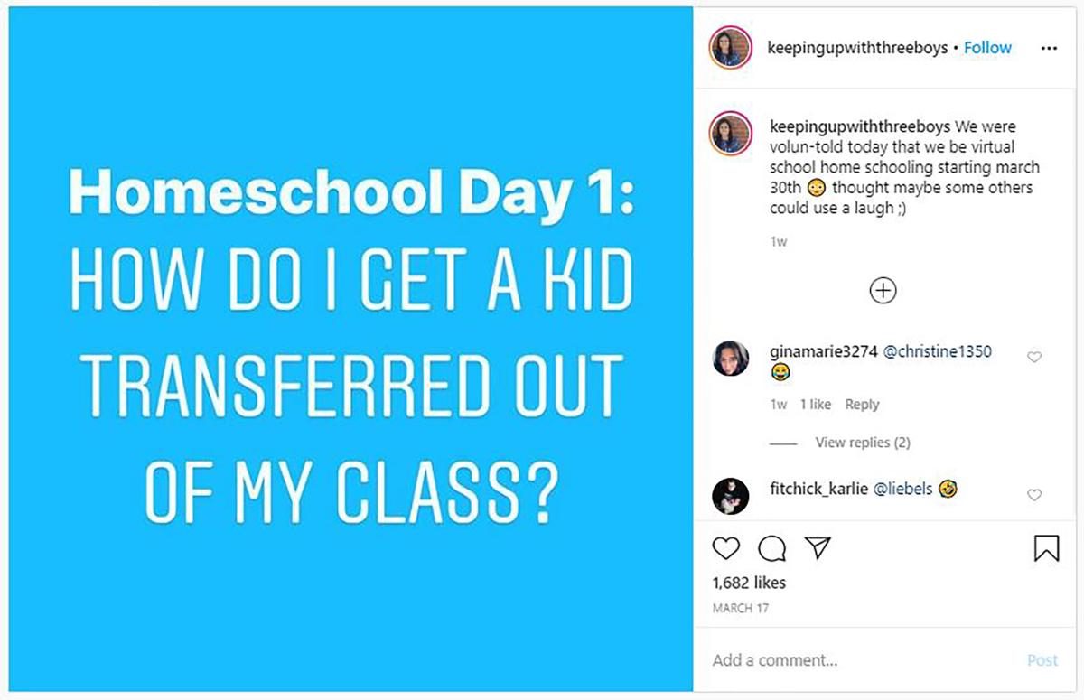 Work from home joke says "Homeschool Day 1: How do i get a kid transferred out of my class?