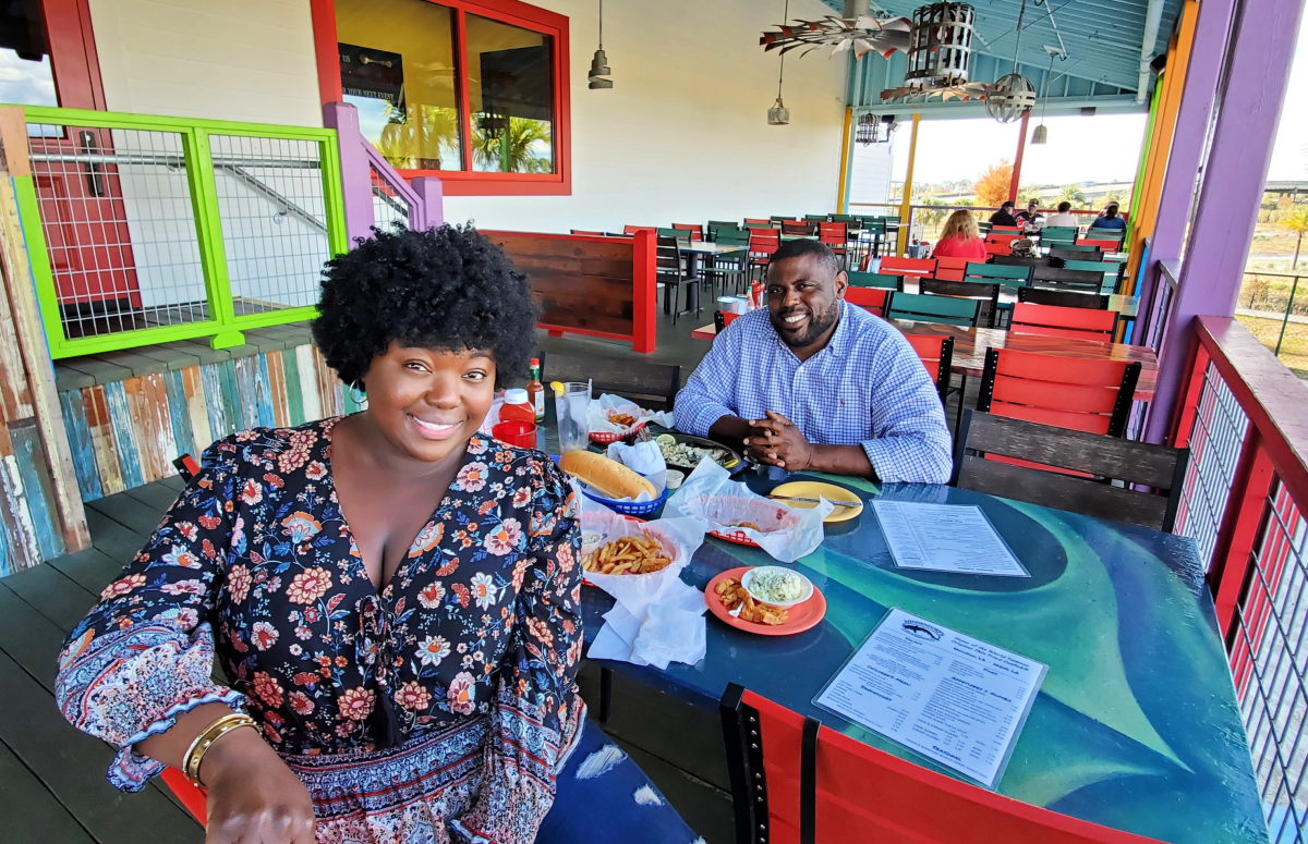 Couple dining at Middendorfs, Slidell, Tammany Taste