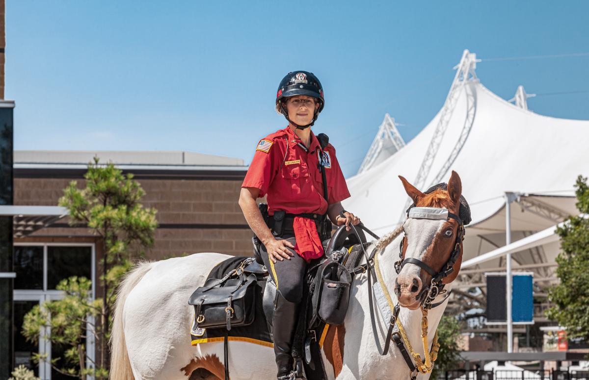 Mounted Patrol watch over the Town Center area