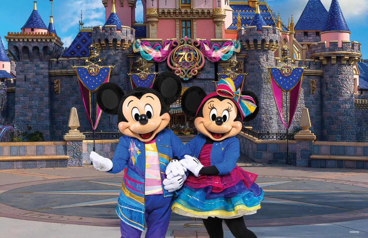 Mickey and Minnie Mouse 70th year celebration at Disneyland Anaheim CA