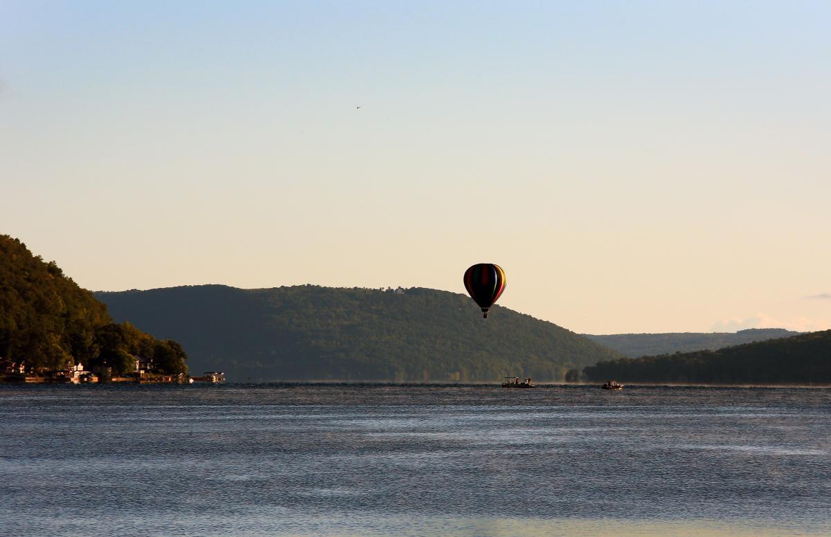Hot Air Balloon Over Keuka Lake