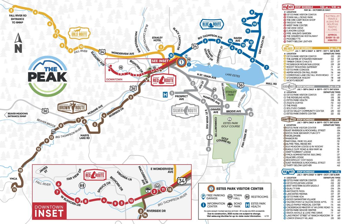 2023 Town of Estes Park Shuttle Map