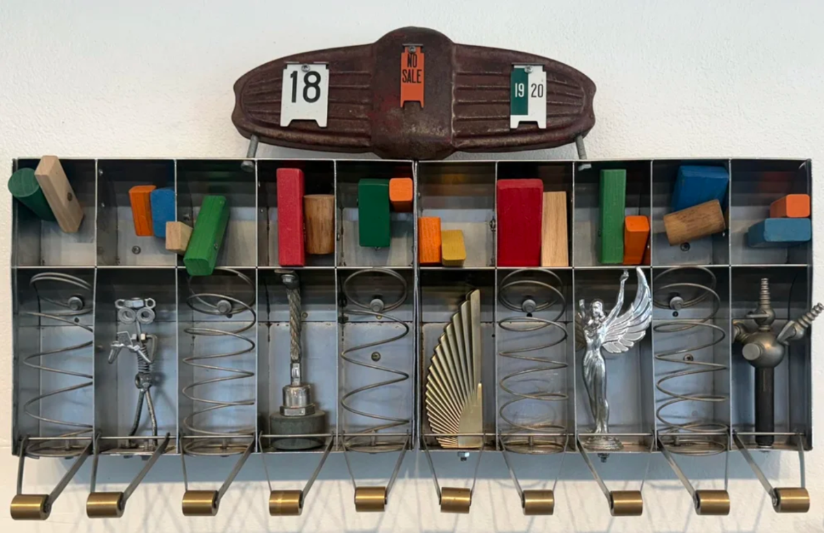 art by Nick Schmeidler made from recycled metal scrap materials.