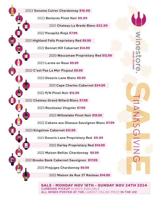 Winestore Thanksgiving Sale