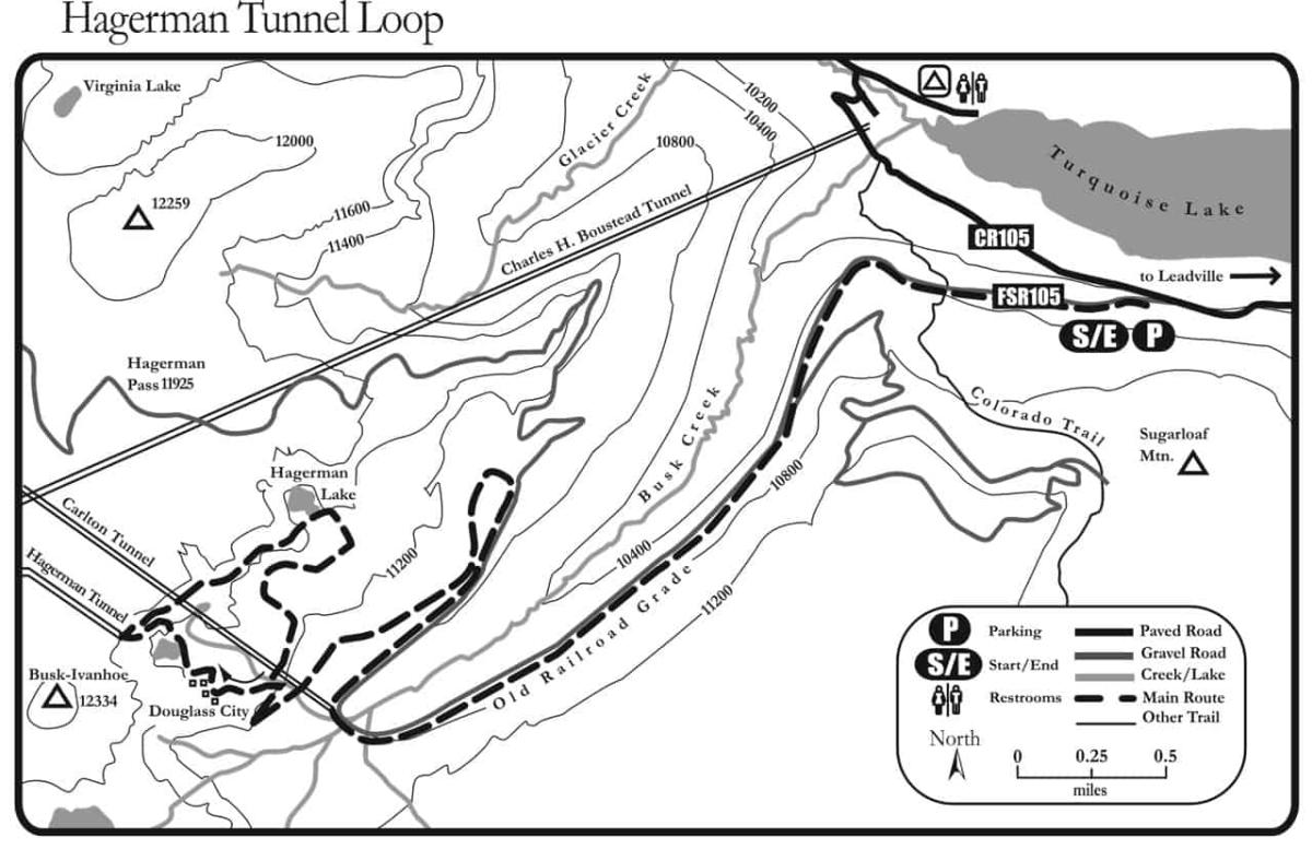 Hagerman Tunnel Loop map