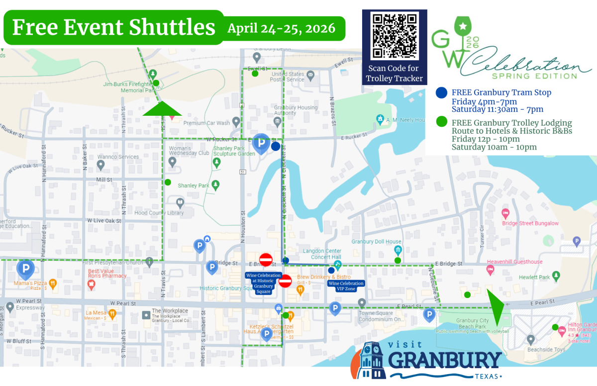 A map of the Trolley and Tram operation for Wine Celebration.