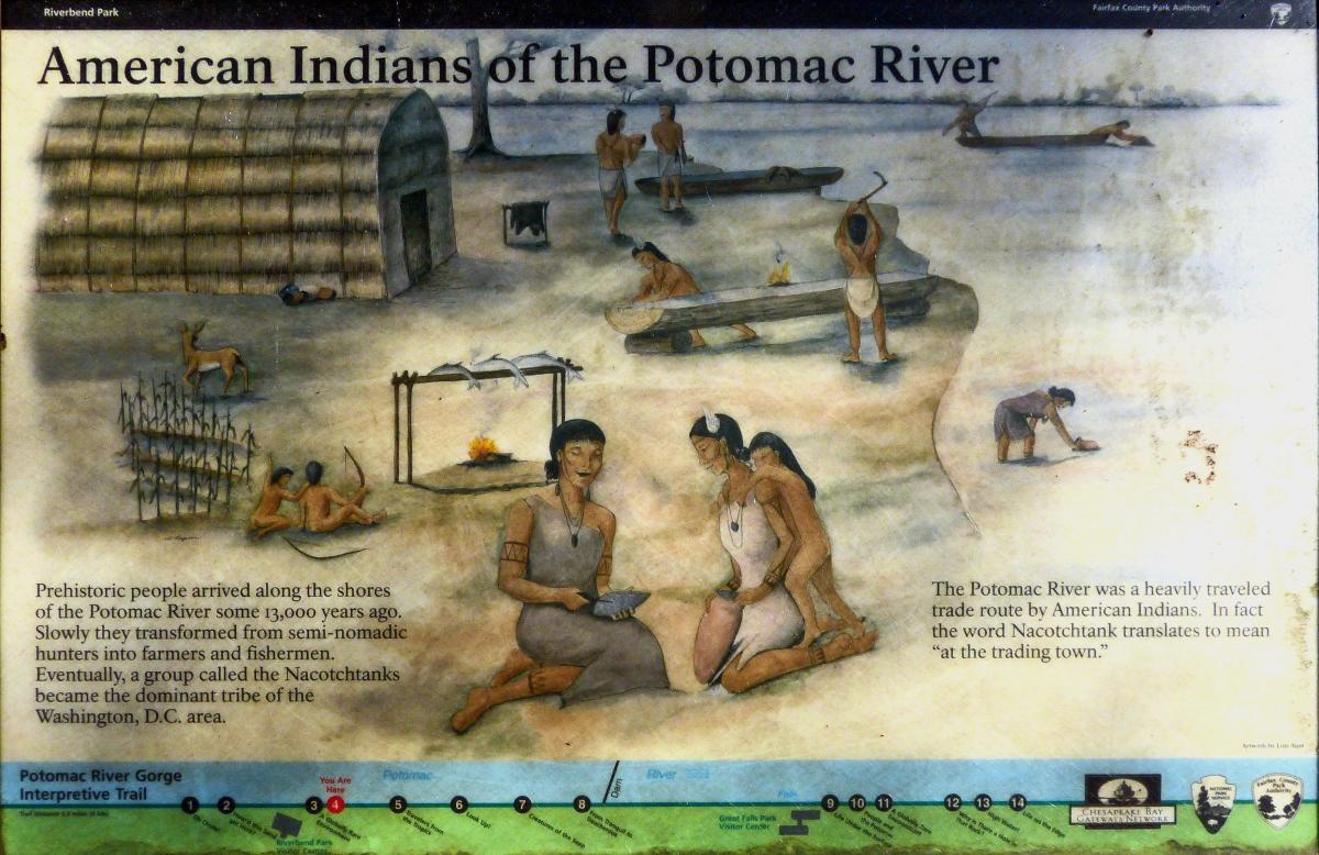 American Indians of Potomac River - Historical Sign at Riverbend Park - HMdb.org