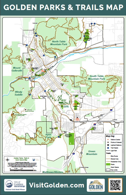 Map of Golden, Colorado's Parks and Trails