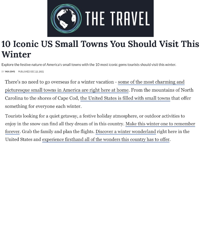 The Travel 10 Iconic US Small Towns You Should Visit This Winter