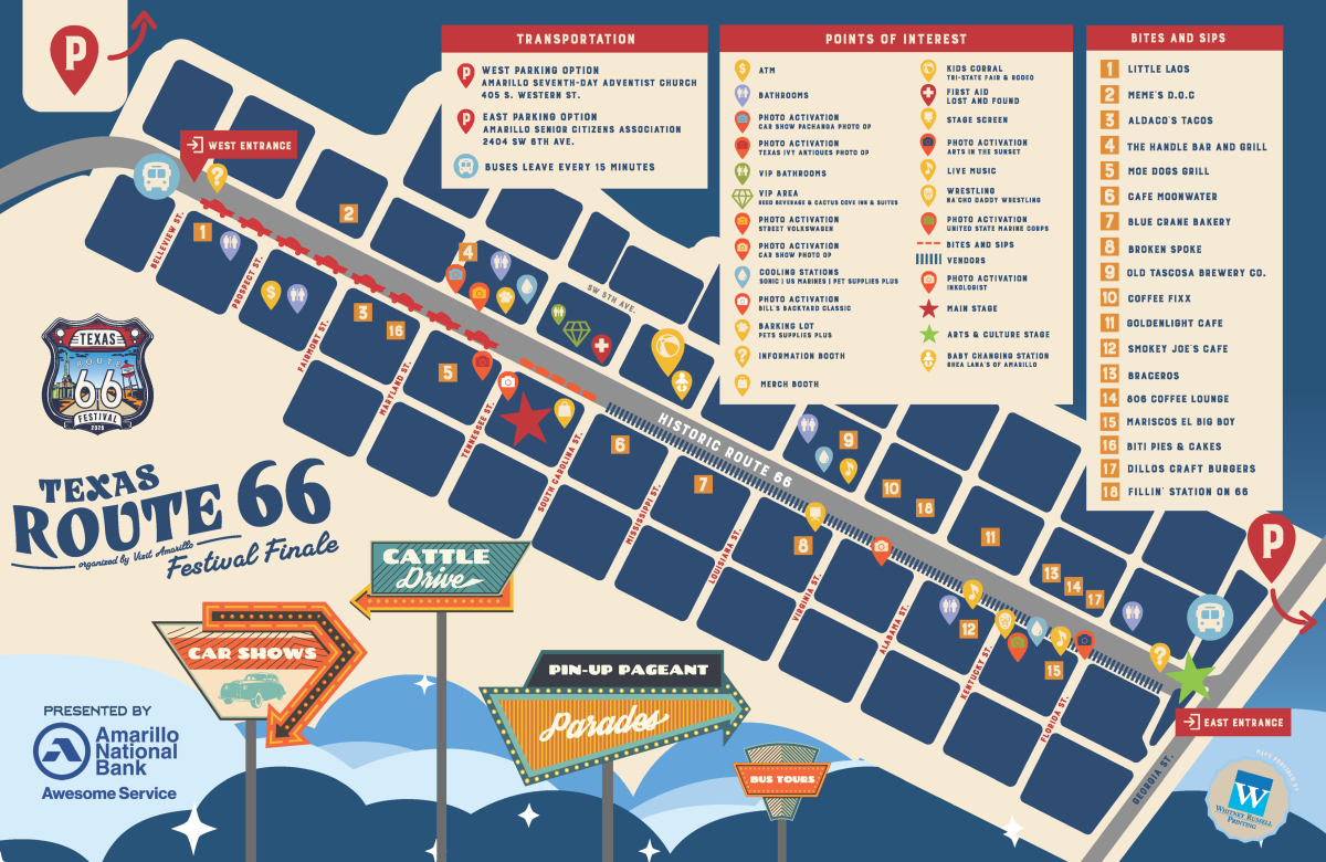 2025 Texas Route 66 Festival Finale Map