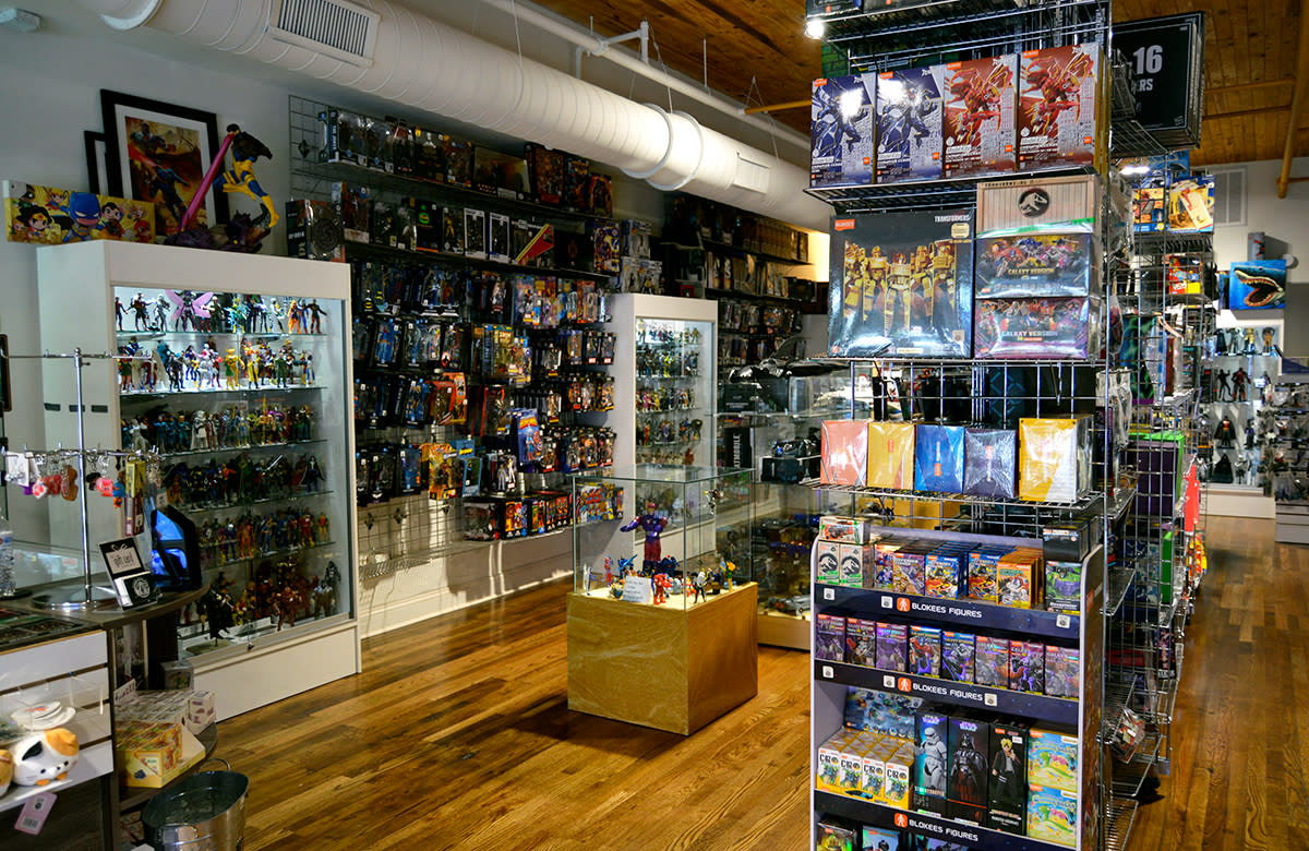 Toy Displays in Hidden Temple Toys store in Downtown Selma, NC.