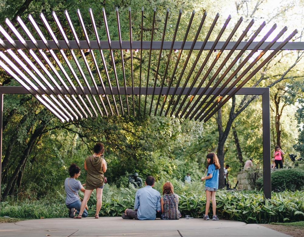 People enjoying UMLAUF Sculpture Garden and Museum in austin texas