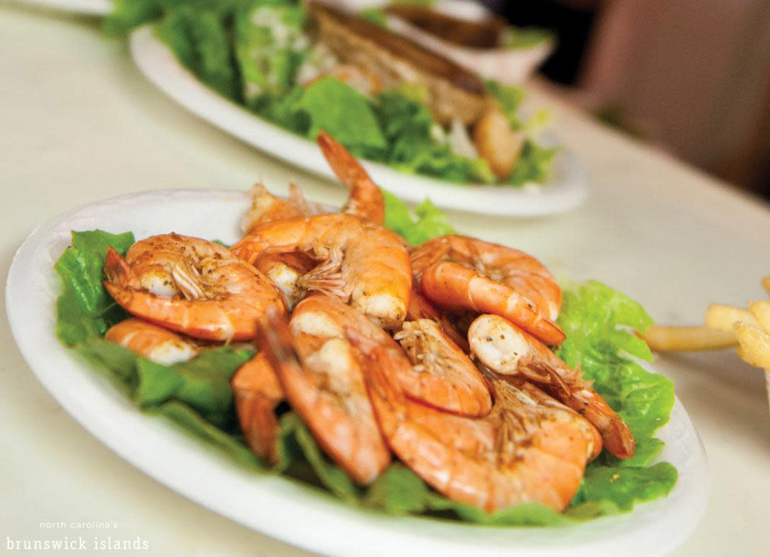 o	Cooked Shrimp On A Plate At Provision Company In Holden Beach