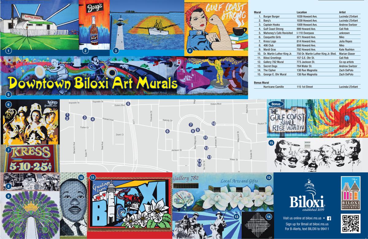 Map of Biloxi Murals (2021)