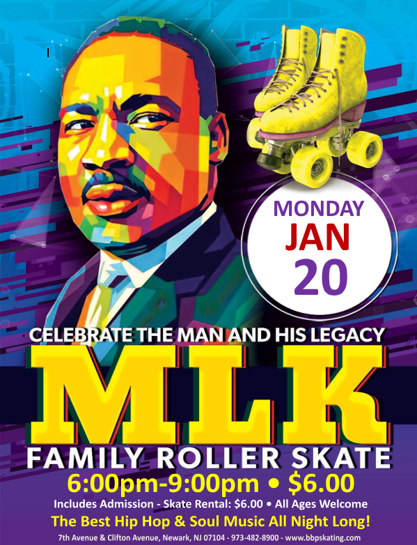 Martin Luther King, Jr. Day Roller Skate Event Poster