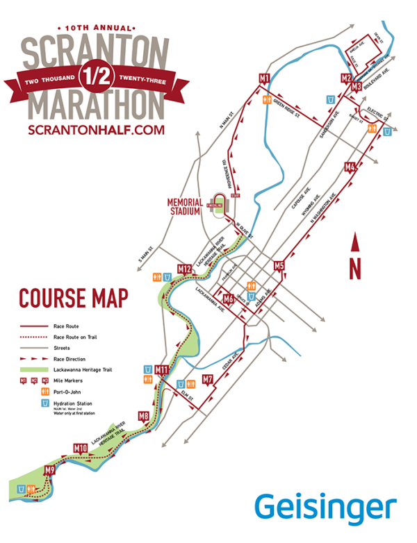 Scranton Half Marathon 2023 Map