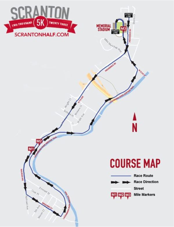Scranton 5k 2023 Map