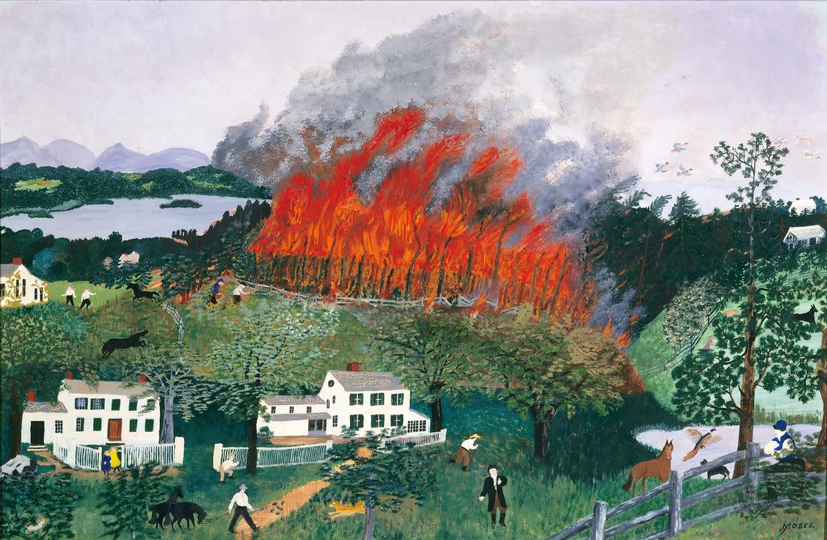 Grandma Moses A Fire in the Woods