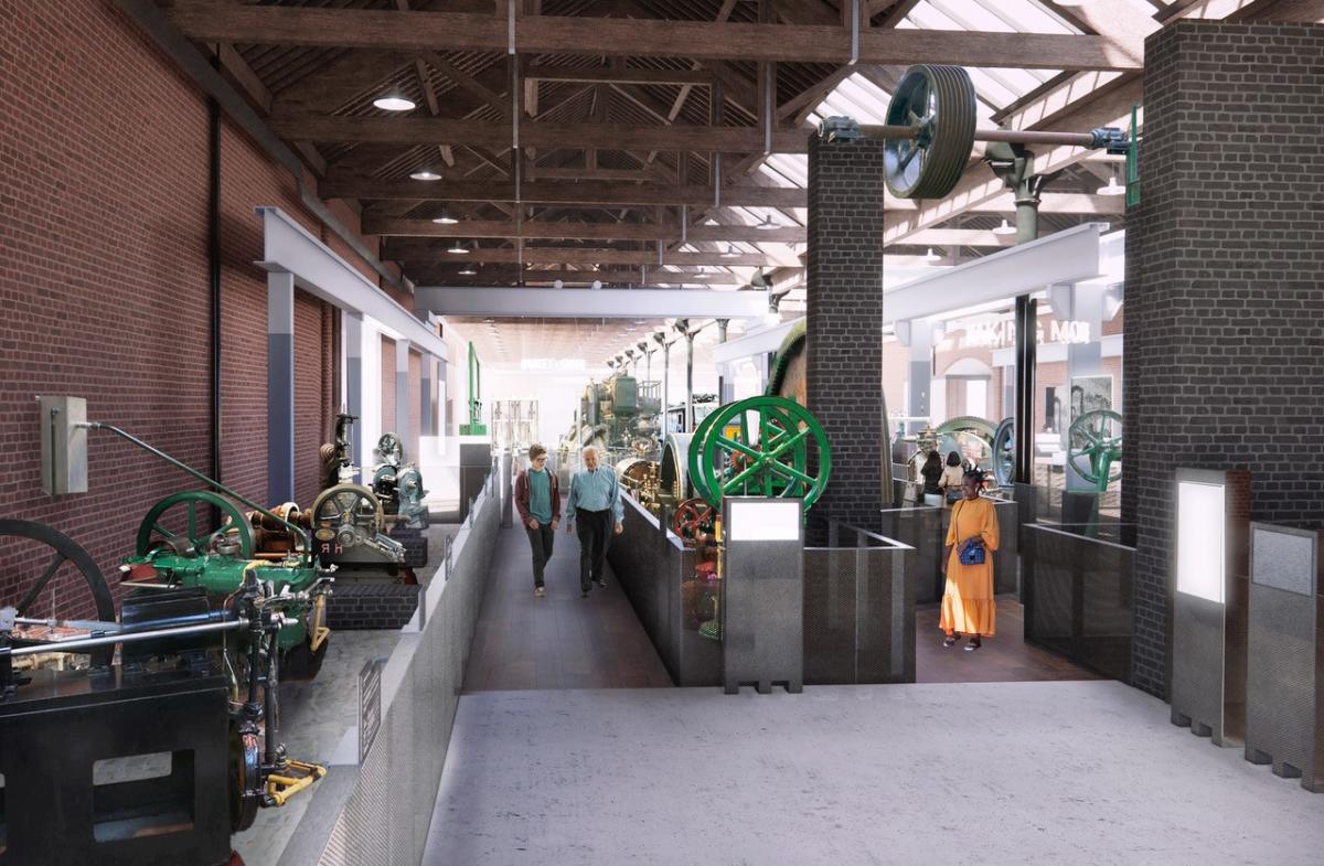 CGI assets of inside power hall at science and industry museum