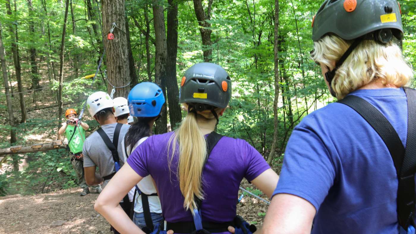 Zipline riders