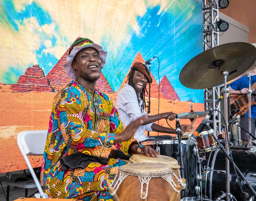 Men perform at Juneteenth event