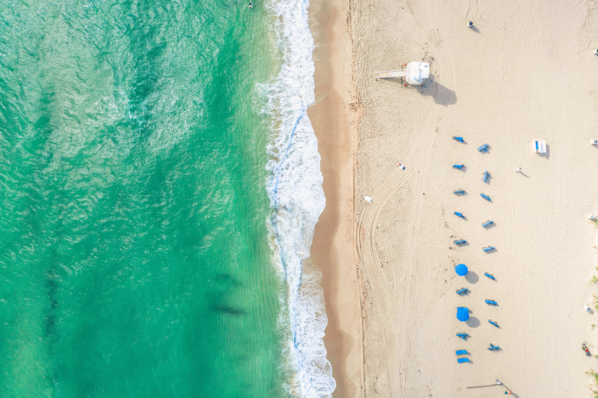 Birds Eye View Of People On A Fort Lauderdale Beach