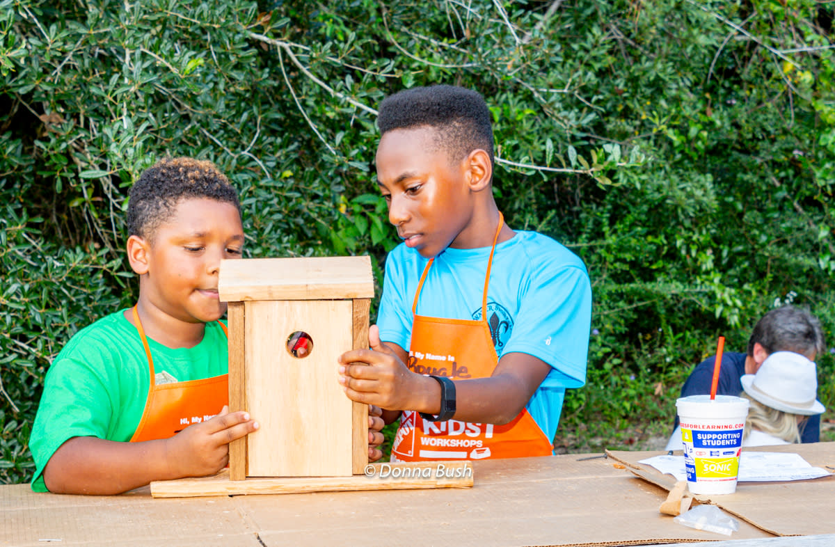 Learning to build a bird house at Wild Things at Big Branch Marsh NWR