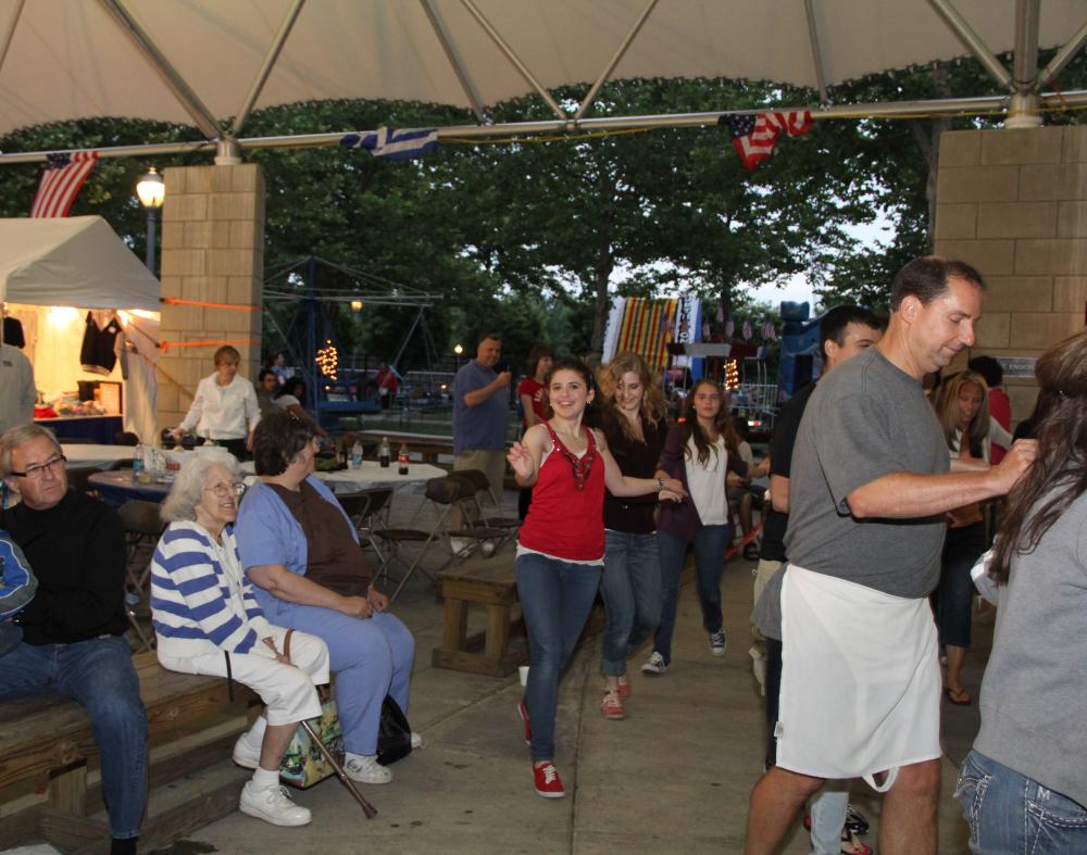 Greek festival nighttime dancing