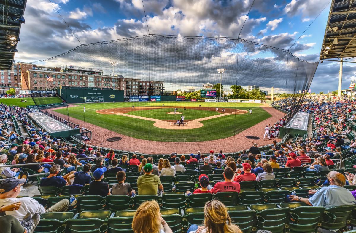 Greenville Drive Baseball game at Fluor Field in 2021