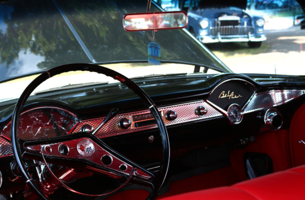Interior of car at Tri-Five Nationals at Beech Bend Raceway in Bowling Green, Ky.