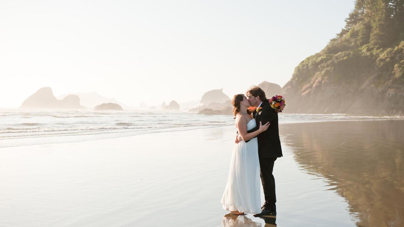 Bride and Groom on the beach