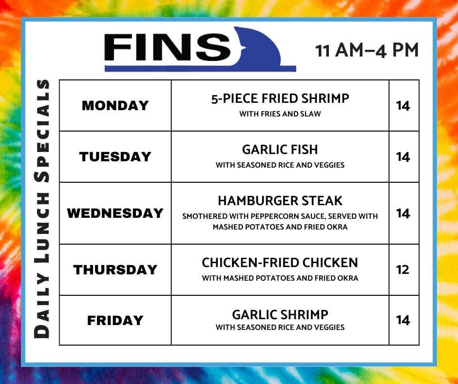 Fins lunch Specials