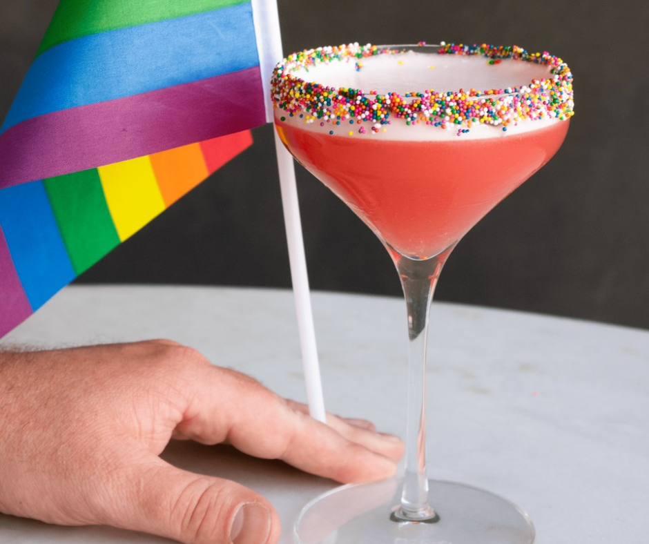 'Sprinkled with Love' themed cocktail at Brasserie SLO in honor of Pride Month