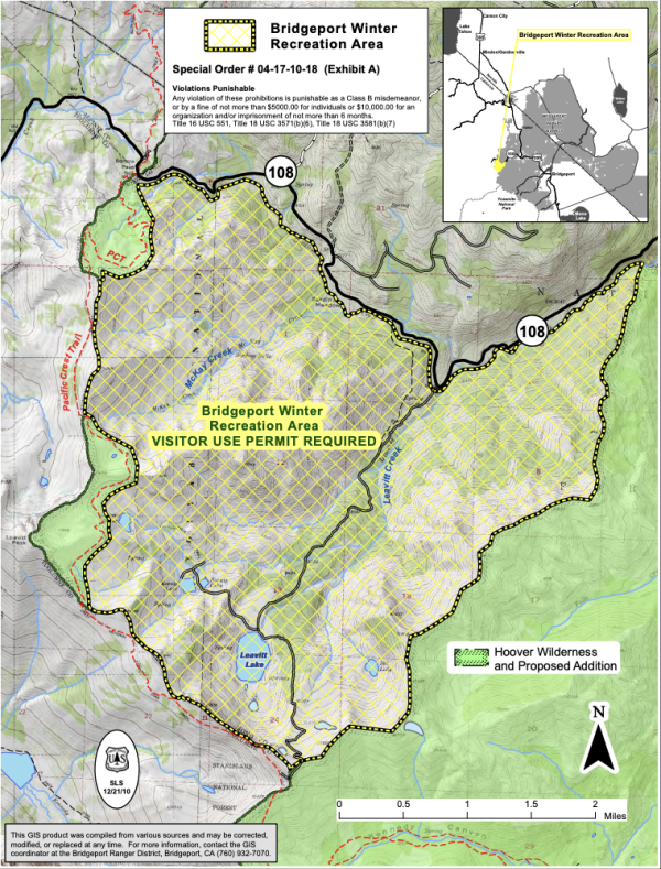 bridgeport winter rec area map