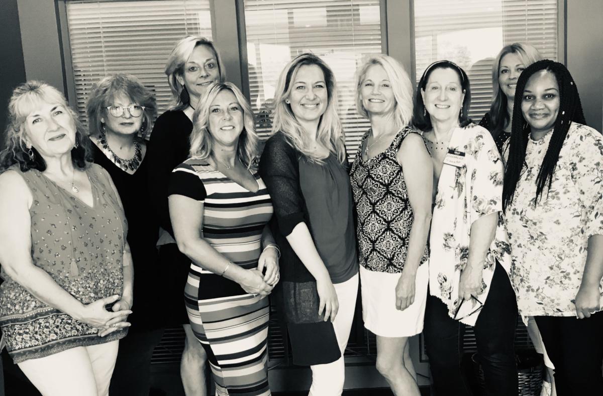 (from left to right) Cathy McRae, Jill Gerrie, Sherri Boyd, Anissa VanLiew, Courtney Trunk, Lisa Hertzer, Harvalee Saunto, Marie Eagle, Kanika Littleton