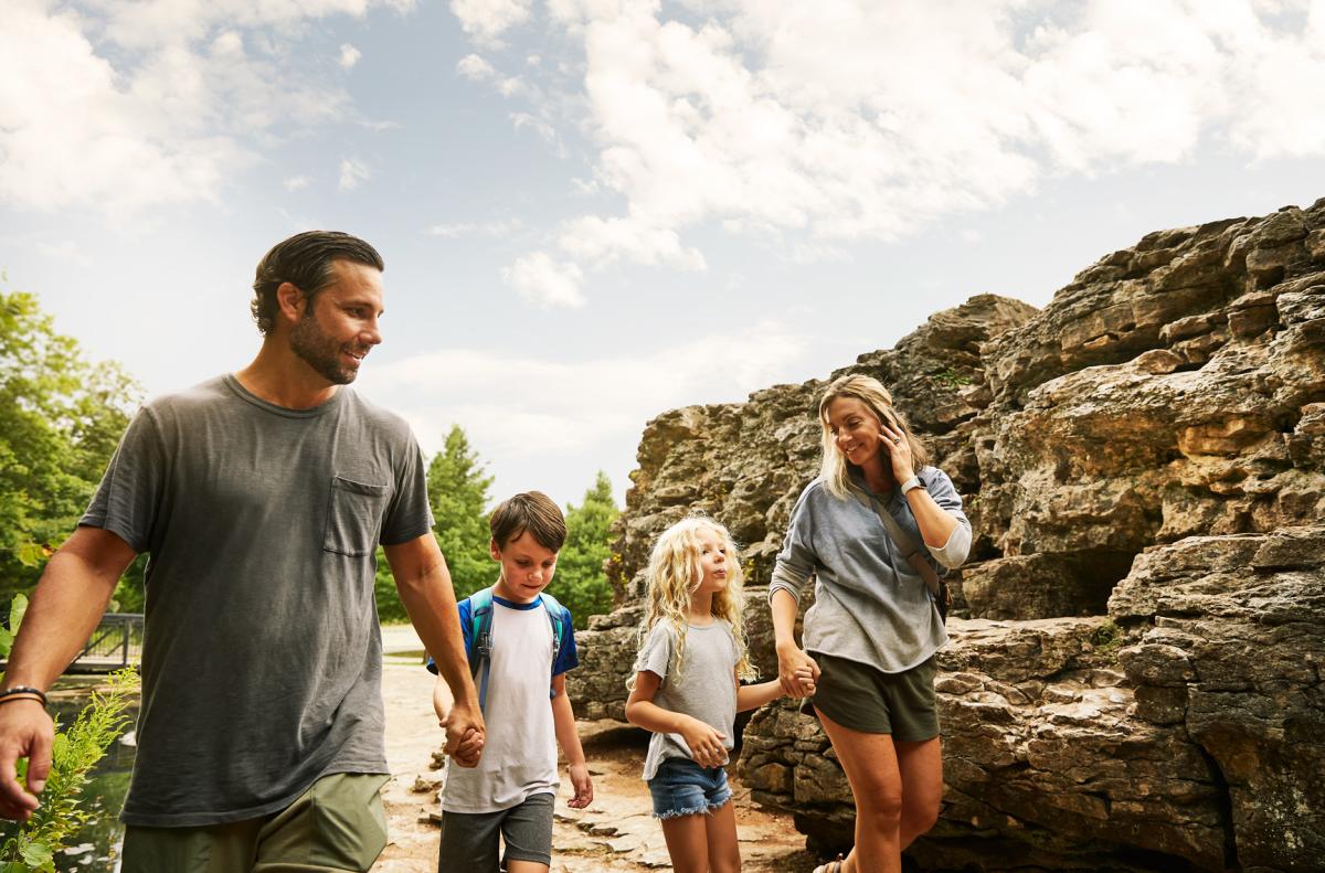 Family hiking in Galloway area