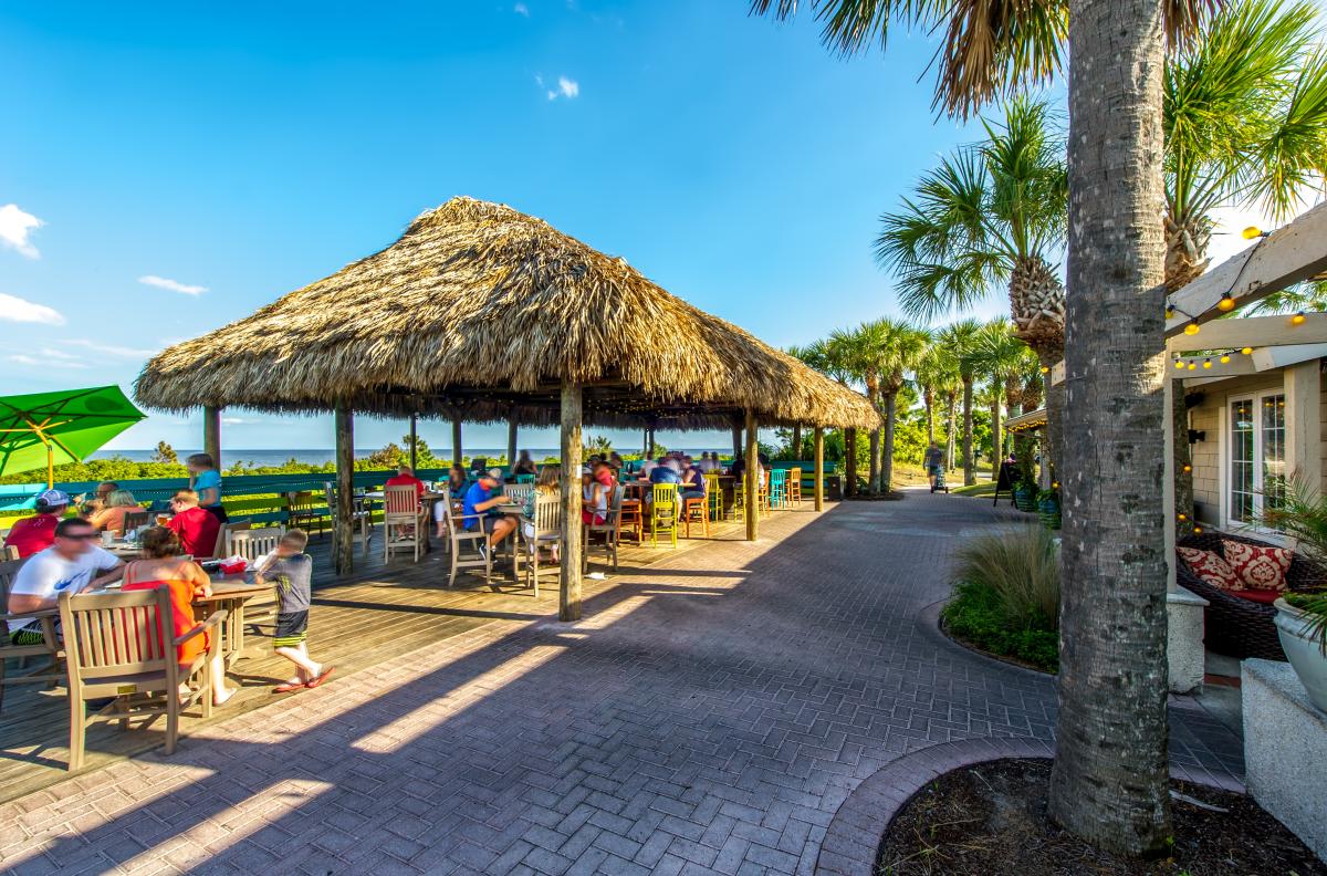 People Sitting Outside at Tortuga Jacks