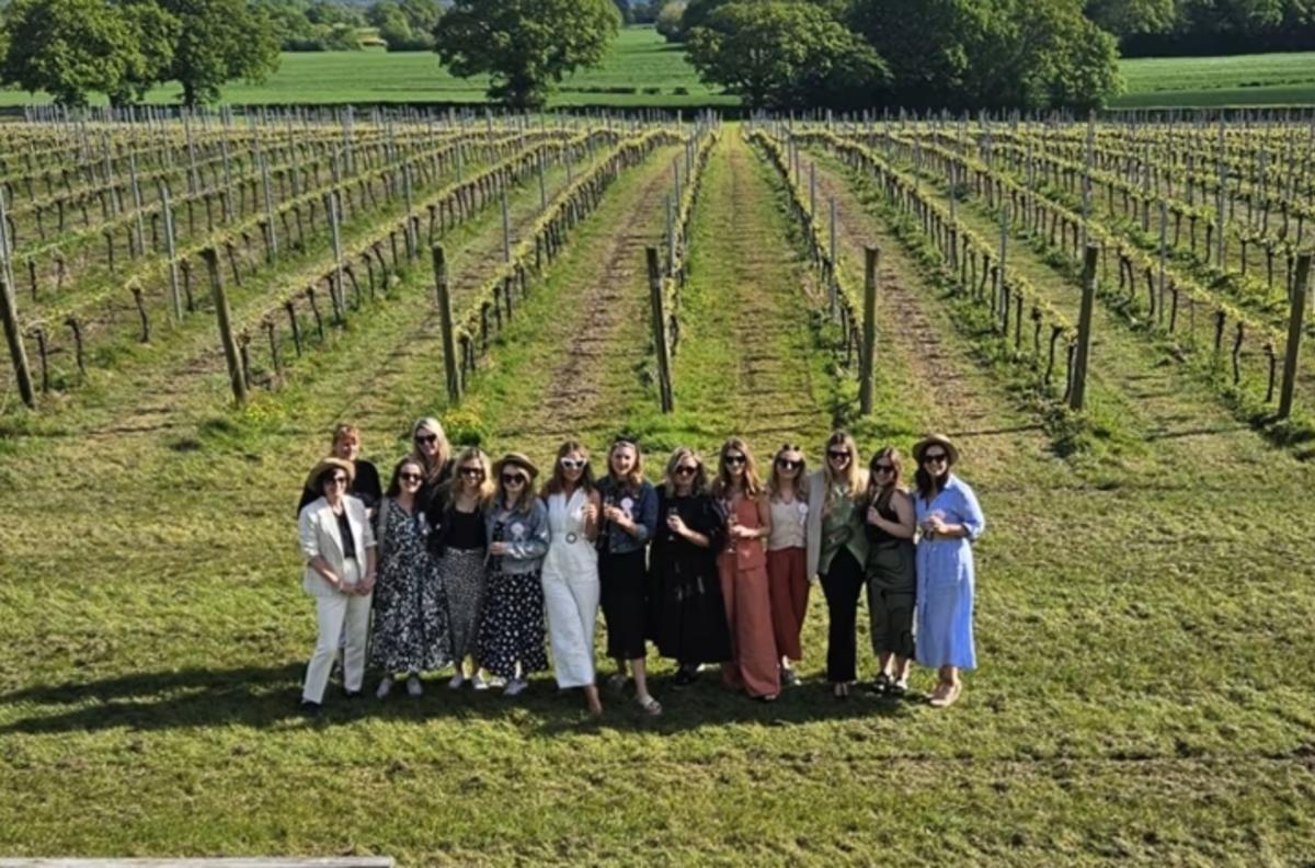 English Wine Tasting Tours group at vineyard