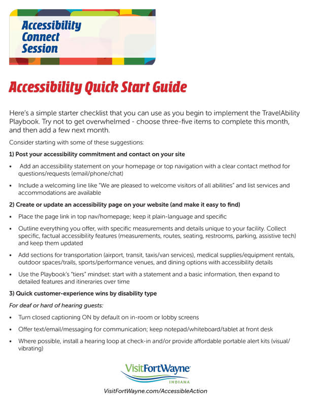 Accessibility Quick Start Guide