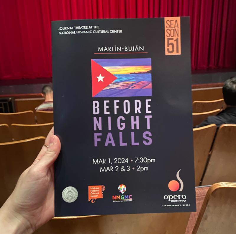 An image of the program of "Before Night Falls"