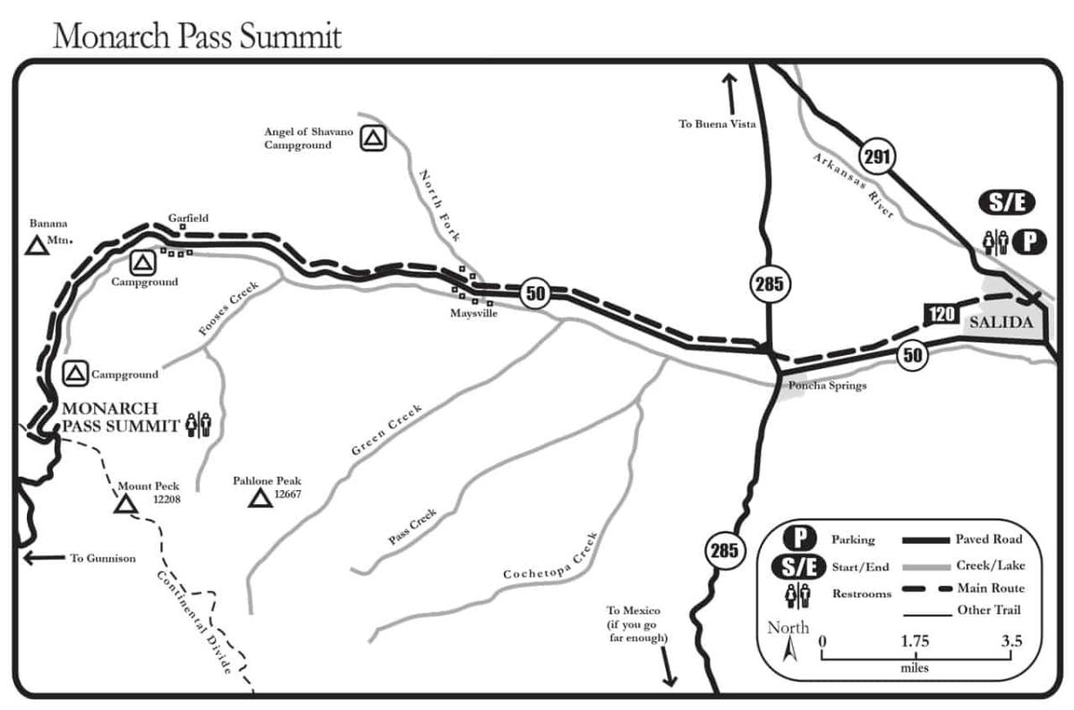 Monarch Pass Summit map