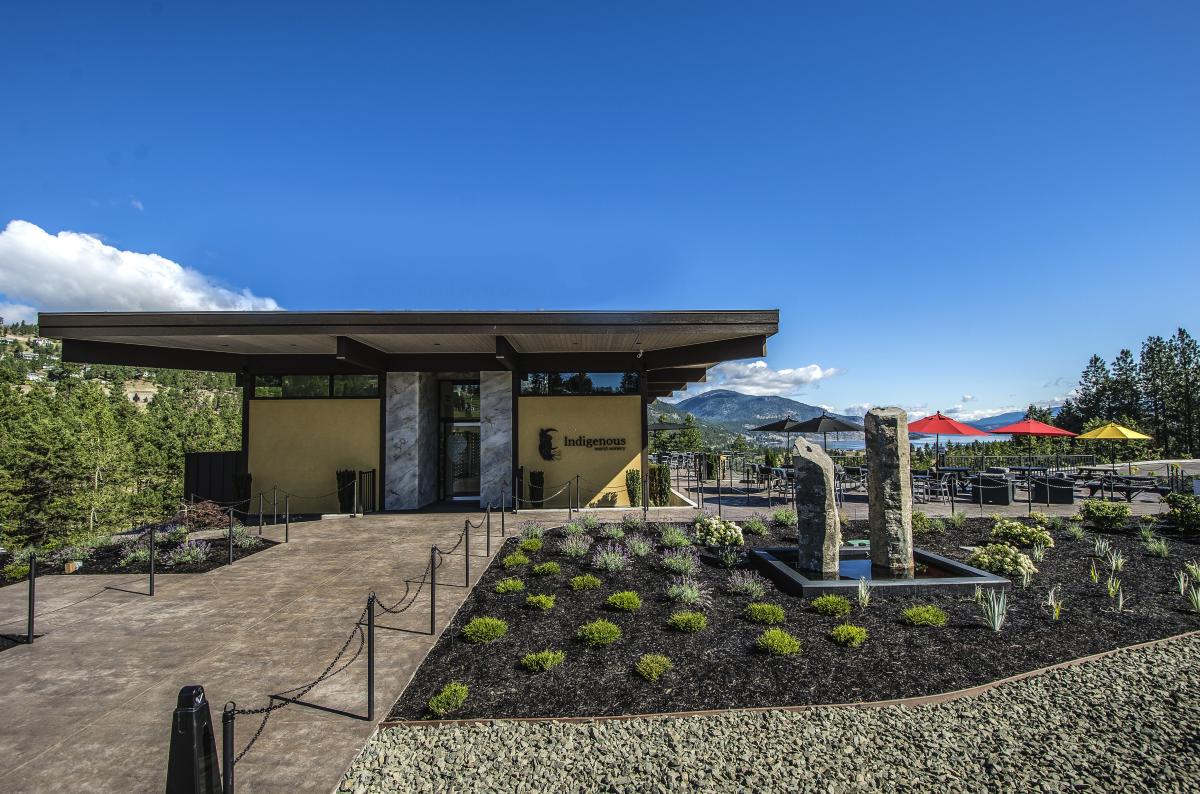 Exterior of Indigenous World Winery in West Kelowna, BC