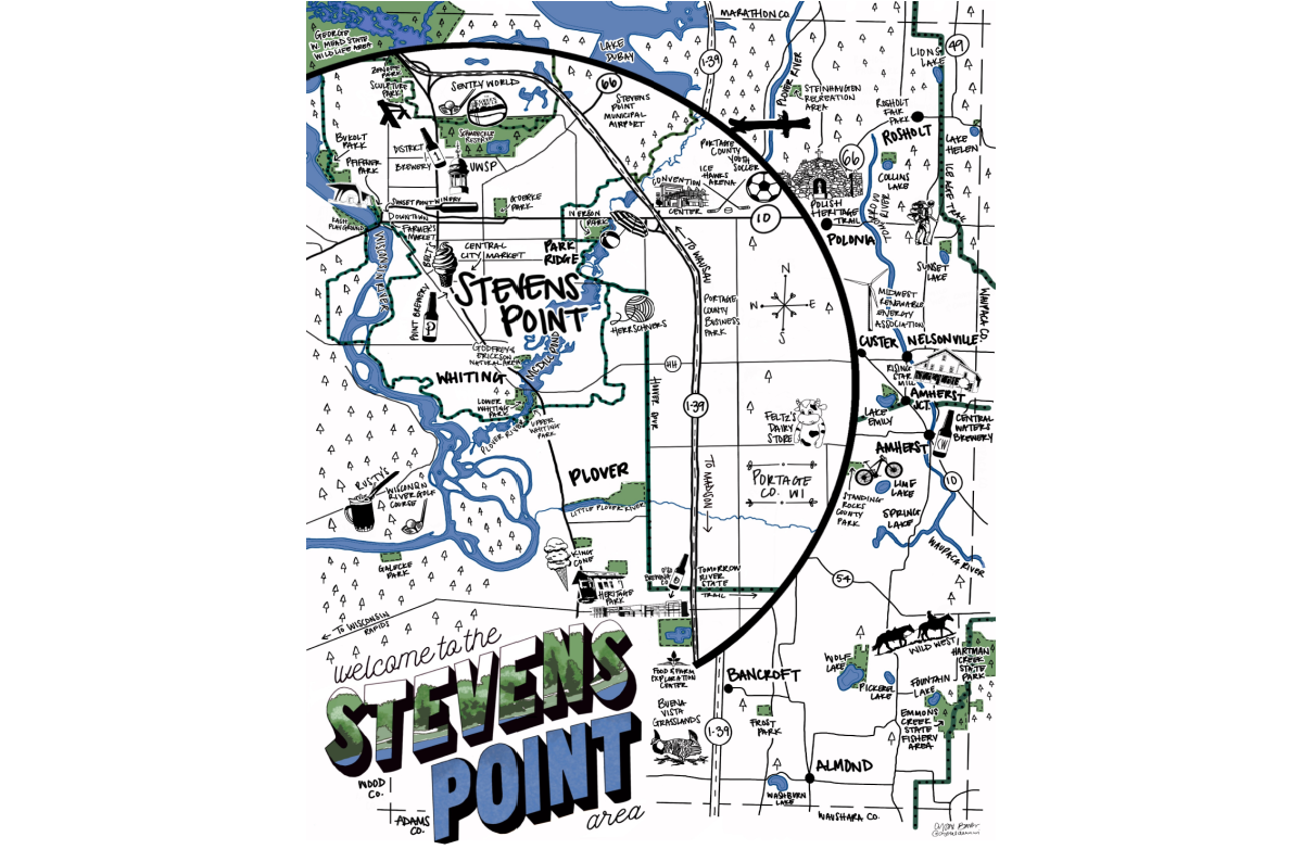 Stevens Point Map Print by Crystal Dawn