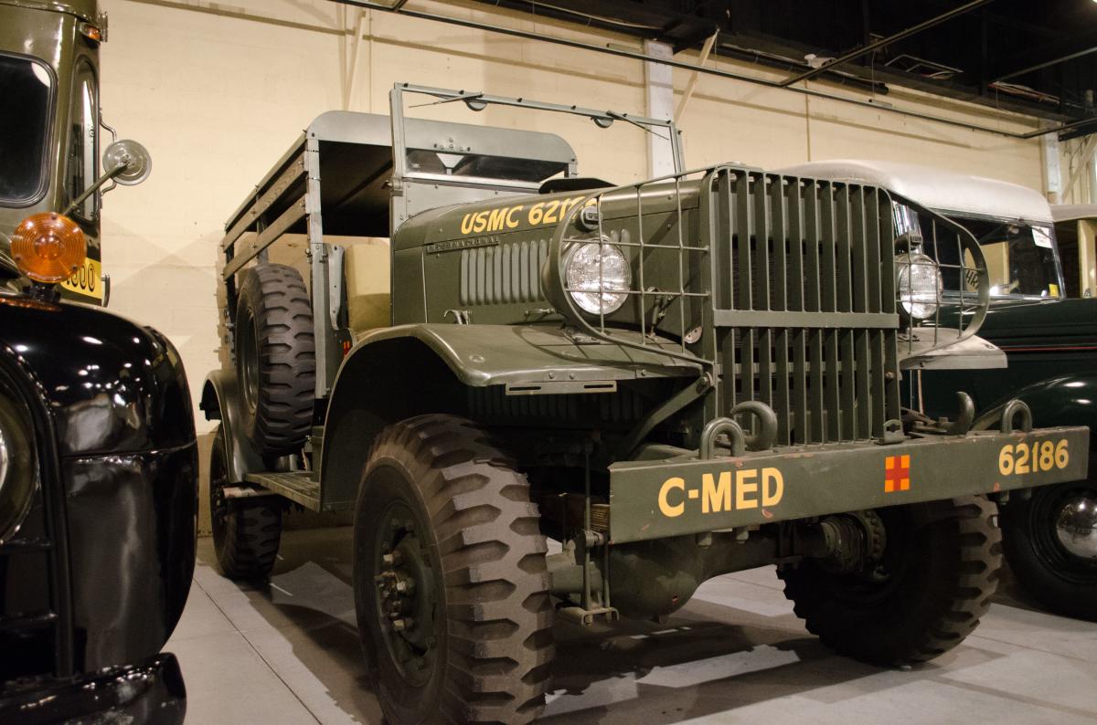 Many of the vehicles in the Museum's collection, like this World-War 2 era truck, were built locally. But most of the museum's visitors travel from out-of-state.