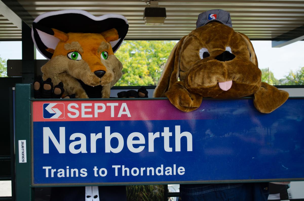 Monty and Paws at Narberth SEPTA
