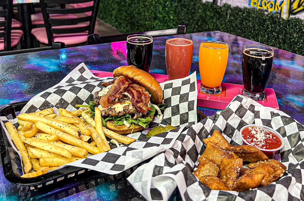 Yah Brew flight and food