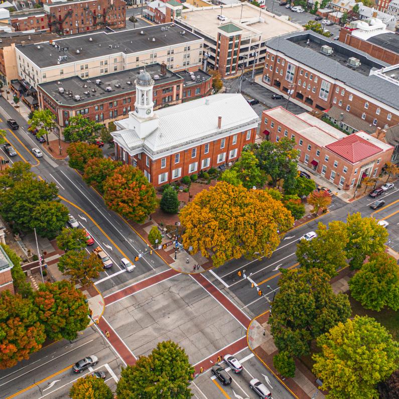 Downtown Carlisle Aerial Photo