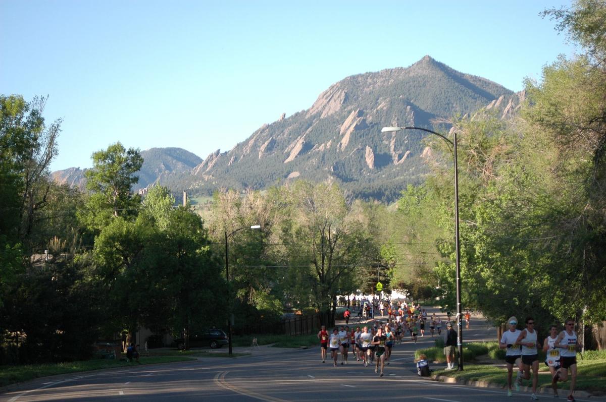 BolderBoulder Race with Flatirons